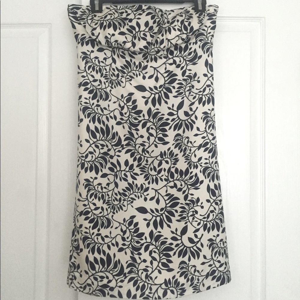 Vineyard Vines Silk Dress w/ Removable Straps Ivory & Navy Size 4